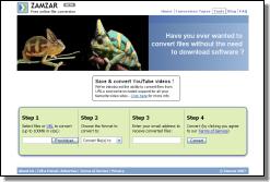 Screenshot webu Zamzar